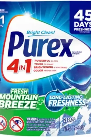 Trending Purex Mountain Breeze Scent Laundry Detergent Pod 11.1 oz 21 pk, Pack of 6