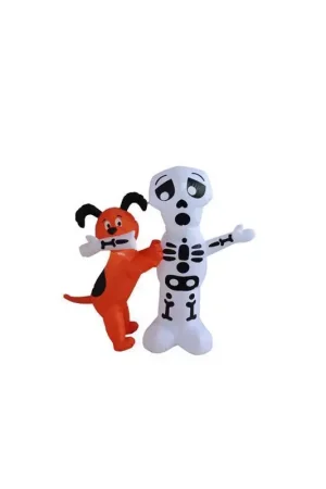A Holiday Company 4 ft. Prelit Puppy with Skeleton Inflatable Special Discount