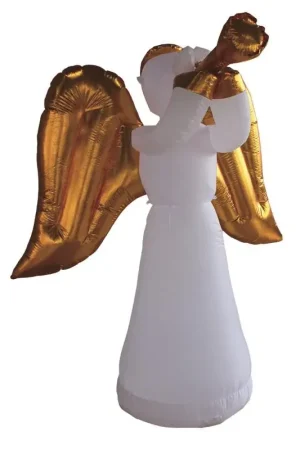 Don't Miss Out A Holiday Company LED Angel with Gold 6 ft. Inflatable