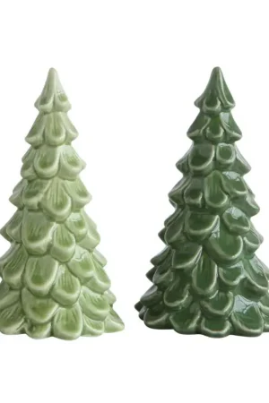 Creative Co-Op Assorted Tree Figurine 5.5 in., Pack of 4 High Quality