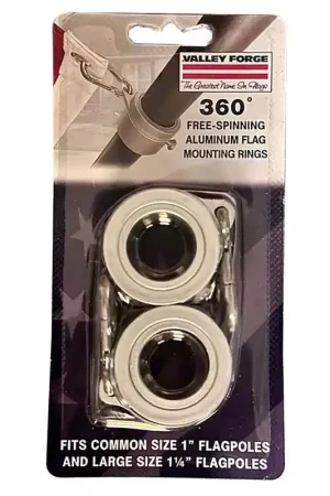 Don't Miss Out Valley Forge 1 in. L Aluminum Flag Mounting Rings Brushed