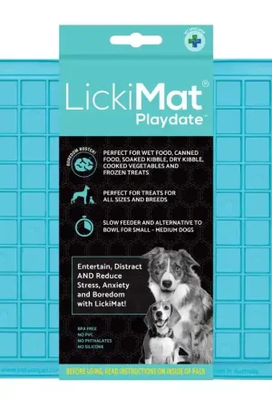 Low Price LickiMat Playdate Turquoise Rubber Slow Feeder For Dogs