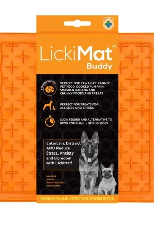 LickiMat Buddy Orange Rubber Slow Feeder For Dogs Factory Price