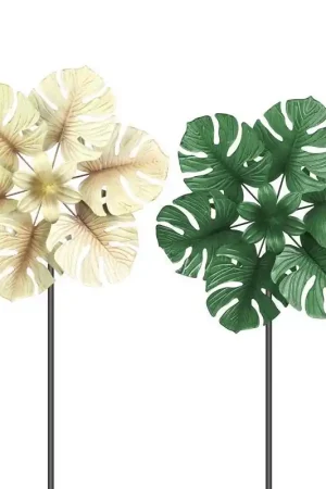 Exhart Assorted Metal 12 in. H Monstera Outdoor Garden Stake, Pack of 12 Flash Sale