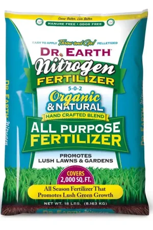 Final Sale Dr. Earth Nitrogen All-Purpose Lawn Fertilizer For All Grasses 2000 sq ft