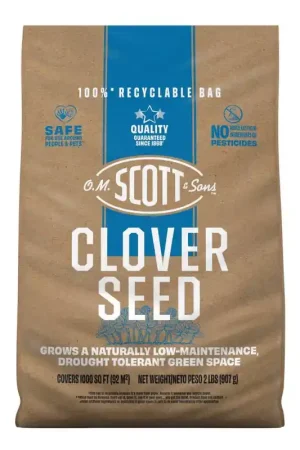 O.M. Scott & Sons Clover Grass Mix Sun or Shade Fertilizer/Seed/Soil Improver 2 lb Fast Shipping
