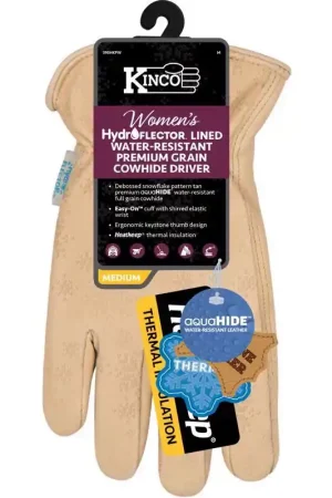 Kinco HydroFlector S Cowhide Leather Lined Tan Gloves Seasonal Sale