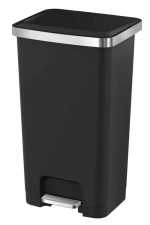 EKO Hana 11.9 gal Black Plastic Step Pedal Trash Can, Pack of 2 Limited Offer