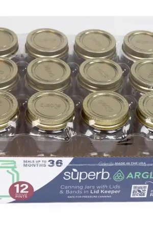 Superb Arglass Regular Mouth Canning Jar 16 oz 12 pk Premium