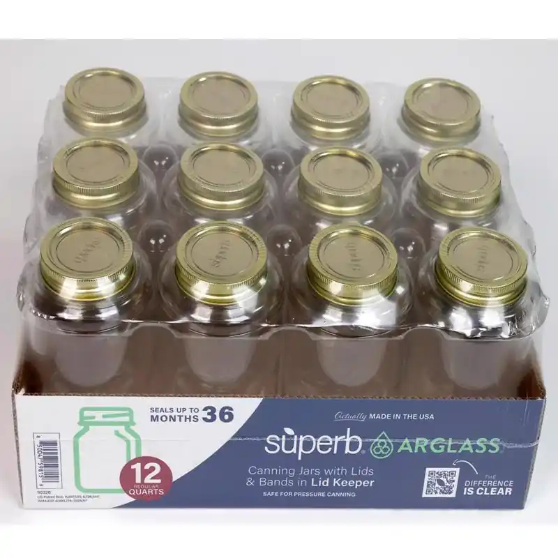 Superb Arglass Regular Mouth Canning Jar 32 oz 12 pk Save Now