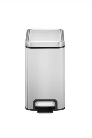 EKO Stella 2.6 gal Silver Stainless Steel Step Pedal Trash Can, Pack of 2 Popular