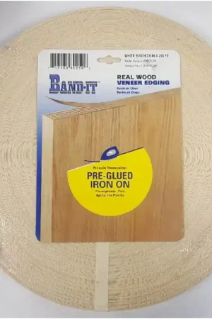 Express Delivery Band-It .030 in. X 7/8 in. W X 250 ft. L White Birch Real Wood Veneer Edging #2/BTR Premium Grade