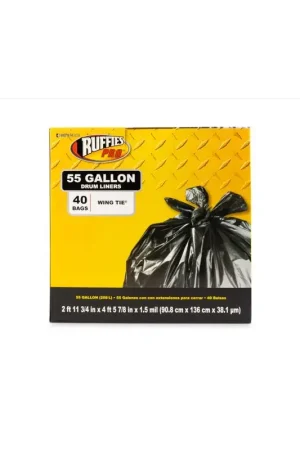 Ruffies 55 gal Drum Liners Wing Ties 40 pk Genuine