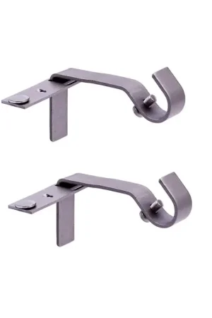 Kenney Fast Fit Pewter Silver Modern/Contemporary Curtain Rod Bracket 5/8 in. L Deal
