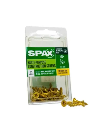 Best Seller SPAX Multi-Material No. 8 Label X 3/4 in. L Unidrive Flat Head Serrated Construction Screws