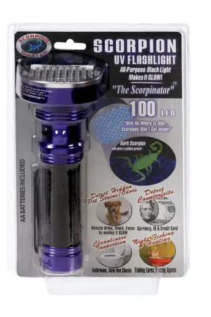 Limited Time Scorpion 100 LED Assorted LED UV Flashlight AA Battery