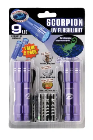 Reduced Price Scorpion Black/Purple LED UV Flashlight AAA Battery