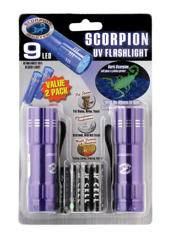 Reduced Price Scorpion Black/Purple LED UV Flashlight AAA Battery