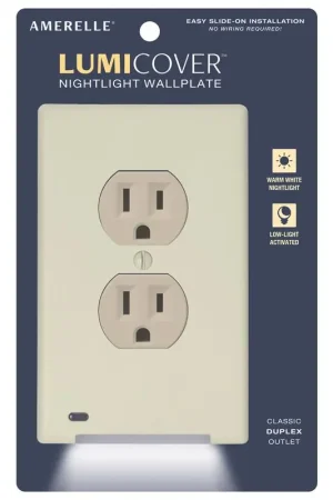 Order Now LumiCover Amerelle Almond 1 gang Plastic Decorator/Duplex Nightlight Wall Plate 1 pk