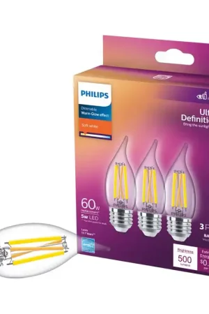 Must Have Philips BA11 E26 (Medium) LED Bulb Soft White 60 Watt Equivalence 3 pk