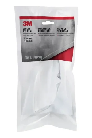 3M Safety Glasses Clear Lens Clear Frame 1 pc Seasonal Sale