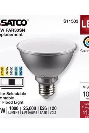 Best Price Satco PAR30SN E26 (Medium) LED Bulb Tunable White/Color Changing 75 Watt Equivalence 1 pk