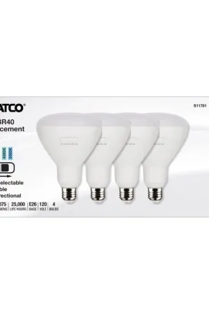 Special Discount Satco BR40 E26 (Medium) LED Bulb Tunable White/Color Changing 75 Watt Equivalence 4 pk