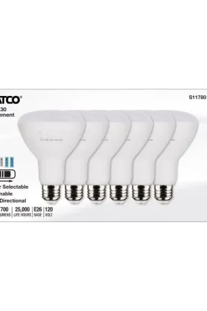 Satco BR30 E26 (Medium) LED Bulb Tunable White/Color Changing 65 Watt Equivalence 6 pk Super Sale