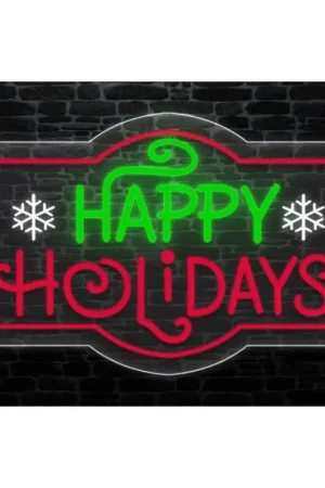 Fast Shipping Luxe Light Decor Happy Holidays LED Happy Holidays Hanging Decor, Pack of 5
