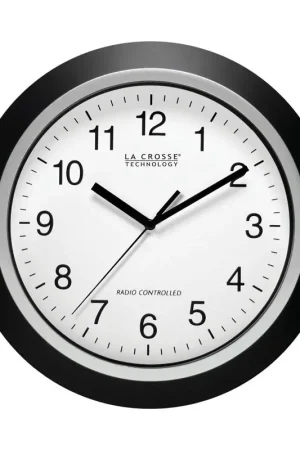 Price Cut La Crosse Technology 12 in. L X 1 in. W Indoor Casual Analog Atomic Wall Clock Glass/Plastic Black/S