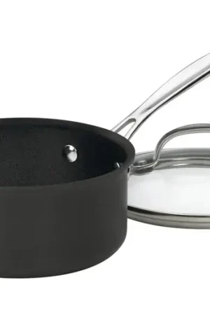 Cuisinart Chef's Classic Stainless Steel Sauce Pan With Lid 1-1/2 qt Black Special Discount