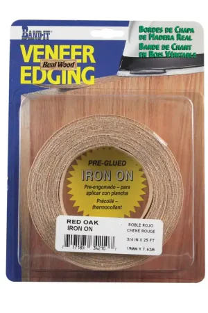 Fast Shipping Band-It 0.75 in. W X 25 ft. L Prefinished Red Oak Wood Veneer Edge Banding