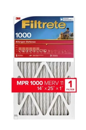 Factory Price Filtrete Allergen Defense 14 in. W X 25 in. H X 1 in. 1000 MPR Pleated Air Filter 1 pk, Pack of 4