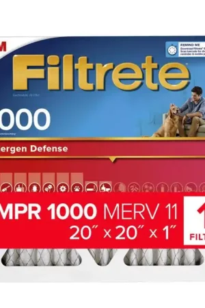 Clearance Filtrete Allergen Defense 20 in. W X 20 in. H X 1 in. 1000 MPR Pleated Air Filter 1 pk, Pack of 4