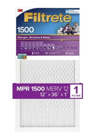 Filtrete 12 in. W X 36 in. H X 1 in. 1500 MPR Pleated Air Filter 1 pk, Pack of 4 Grab Now