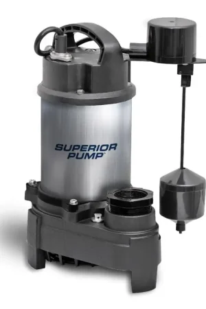 Luxury Superior Pump 1 HP 5160 gph Stainless Steel Vertical Float Switch AC Sump Pump 10 ft.