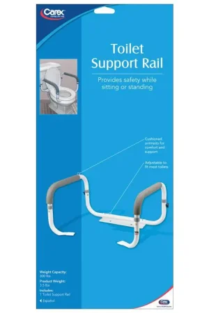 Trending Carex Health Brands White Toilet Safety Bar Aluminum/Plastic 11 in. H X 21 in. L