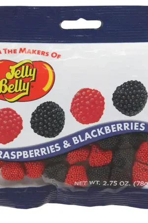 Jelly Belly Raspberries & Blackberries Jelly Beans 2.75 oz, Pack of 12 Premium