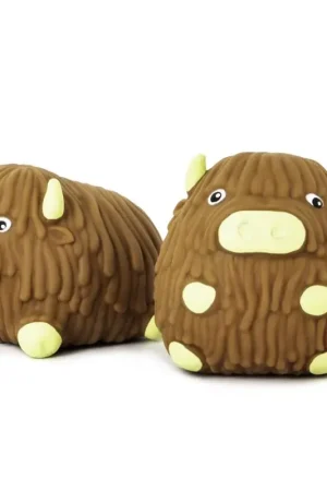 Keycraft Squidgy Highland Cow Brown, Pack of 12 Same Day Shipping