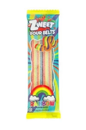 Zweet Sour Rainbow Belts Licorice Candy 0.7 oz, Pack of 24 Fast Shipping