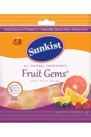 Buy Direct Jelly Belly Sunkist Fruit Gems Assorted Chewy Candy 3.1 oz, Pack of 12