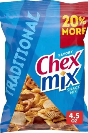 Place Order General Mills Chex Mix Savory Traditional Snack Mix 4.5 oz Bagged, Pack of 8