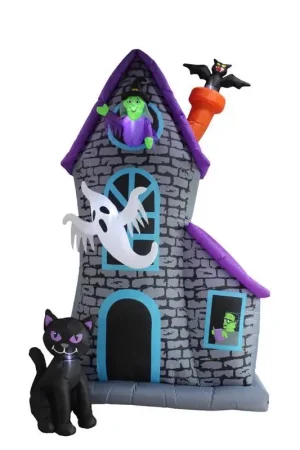 A Holiday Company 12 ft. LED Prelit Haunted House Inflatable Low Price