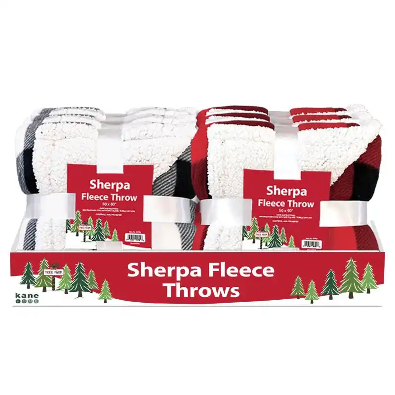 Kane Home Holiday Plaid Fleece Throw 1 pk, Pack of 6 Professional Grade