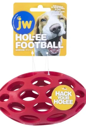 JW Pet Hol-ee For Dog Assorted Rubber Football Dog Toy Medium 1 pk Holiday Sale
