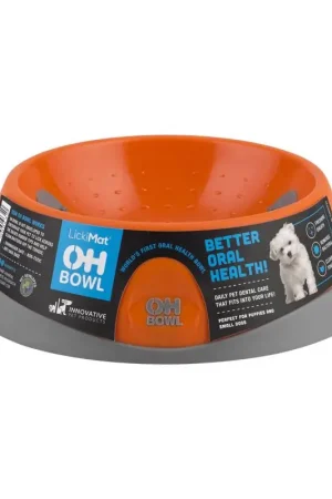 LickiMat OH Orange Plastic Small Pet Bowl For Dogs Super Sale