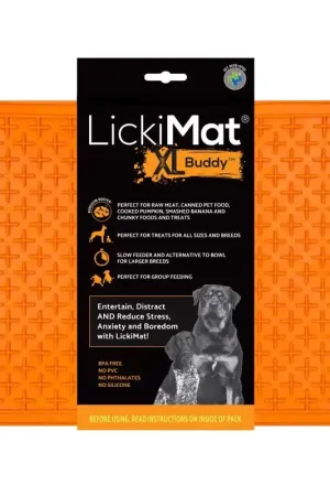LickiMat Buddy Orange Rubber XL Slow Feeder For Dogs Budget