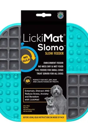 Genuine LickiMat Slomo Turquoise Plastic Slow Feeder For Dogs