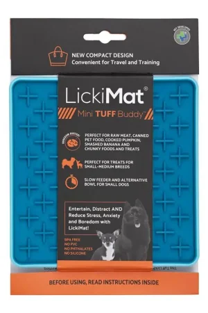 LickiMat Mini Tuff Buddy Turquoise Plastic Slow Feeder For Dogs Time-Limited