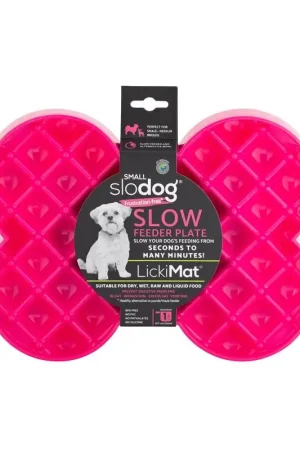 Fast Shipping LickiMat Slodog Pink Puzzle Plastic Small Slow Feeder For Dogs